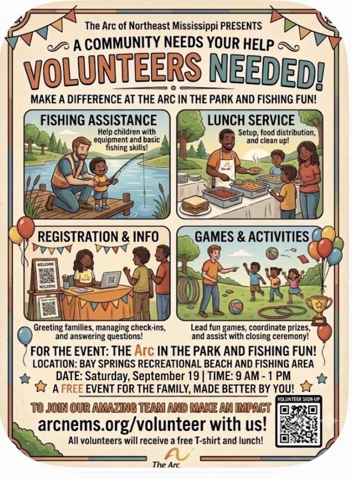 Volunteers needed for The Arc in the Park and Fishing Fun